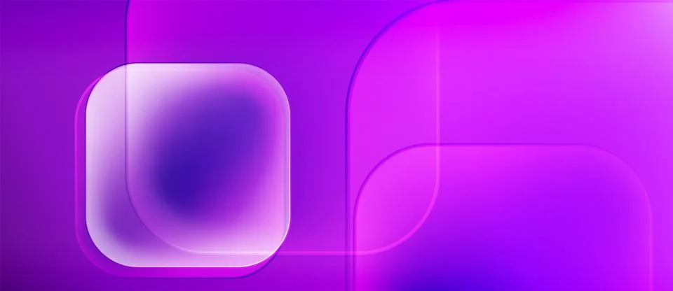 Abstract purple background. Rounded rectangles overlap creating soft glow, Stock Illustration
