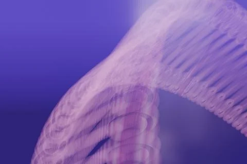 Abstract purple background with soft, ethereal pink light trails forming a .. Stock Illustration