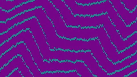 Abstract purple background with teal zigzag wavy lines Stock Illustration