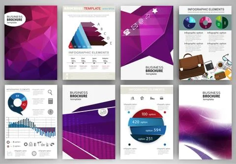 Abstract purple backgrounds concept infographics and icons Stock Illustration