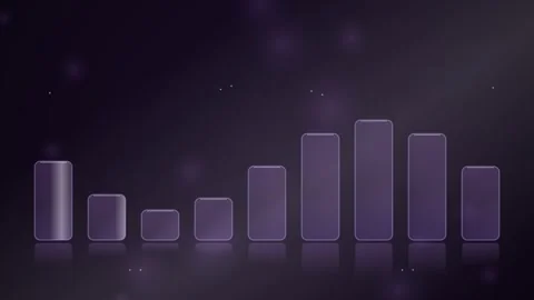 Abstract Purple Bar Chart Visualization - Data Analytics, Growth, Finance, .. Stock Footage 346660217