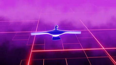 Abstract Purple Bird Intro Stock Footage 127914834