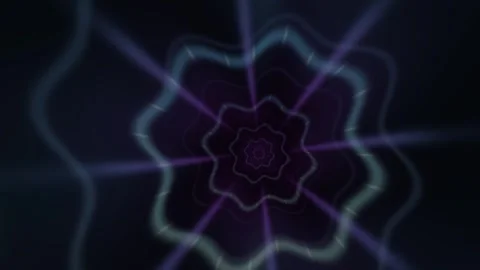 Abstract Purple Blue Flower Waves Seamless Loop Stock Footage 340513289