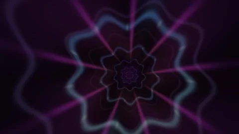 Abstract Purple Blue Flower Waves Seamless Loop Stock Footage 340528357