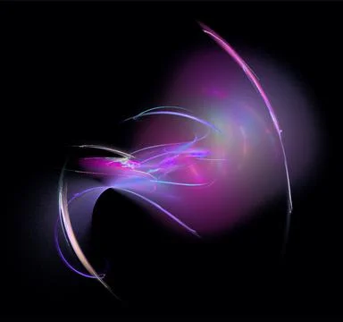 Abstract purple-blue glowing pattern on black background, design, wallpaper 库存插图