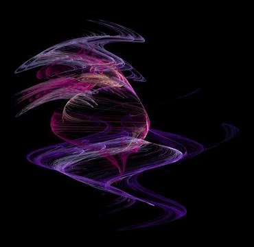 Abstract purple-blue glowing pattern on black background, design, wallpaper Illustrazione stock