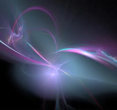 Abstract purple-blue glowing pattern on black background, design, wallpaper Stock Illustration