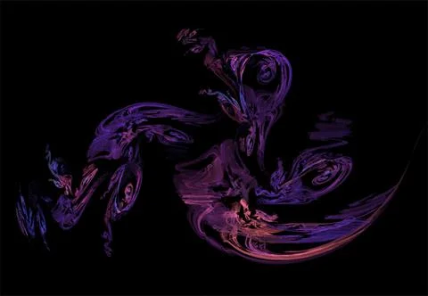 Abstract purple-blue glowing pattern on black background, design, wallpaper Stock Illustration