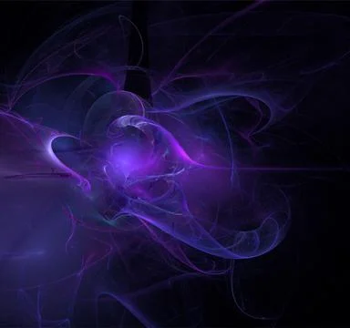 Abstract purple-blue glowing pattern on black background, design, wallpaper Stock Illustration
