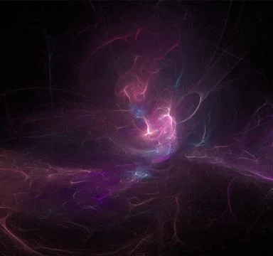 Abstract purple-blue glowing pattern on black background, design, wallpaper Stock Illustration