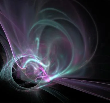 Abstract purple-blue glowing pattern on black background Illustrazione stock
