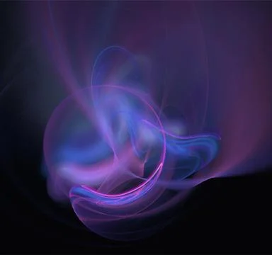 Abstract purple-blue glowing pattern on black background, design, wallpaper Stock Illustration