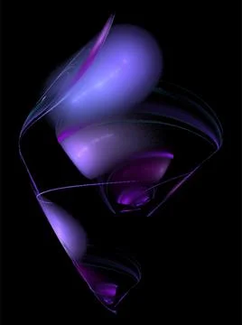 Abstract purple-blue glowing pattern on black background, design, wallpaper Stock Illustration