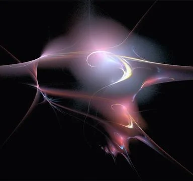 Abstract purple-blue glowing pattern on black background, design, wallpaper Stock Illustration