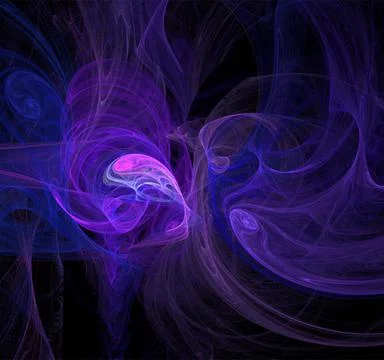 Abstract purple-blue glowing pattern on black background, design, wallpaper Stock Illustration