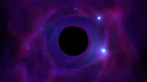 Abstract Purple Blue Shine Circle Tunnel Space Galaxy Nebula Clouds Stars Illustrazione stock
