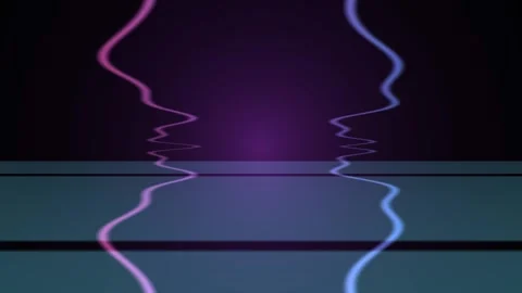 Abstract Purple Blue Wavy Light VJ Seamless Loop Stock Footage 340570711