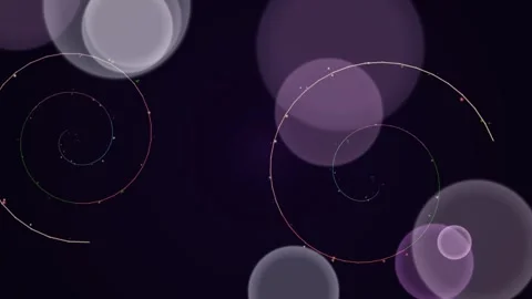 Abstract Purple Bokeh Background with Elegant Spiral Particle Trails Stock Footage 337516114