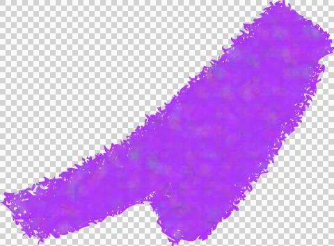 Abstract purple brushstroke in flat design floating over transparent background, Ilustração Stock