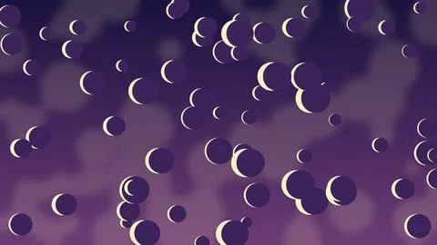 Abstract purple bubbles floating on gradient background Stock Illustration