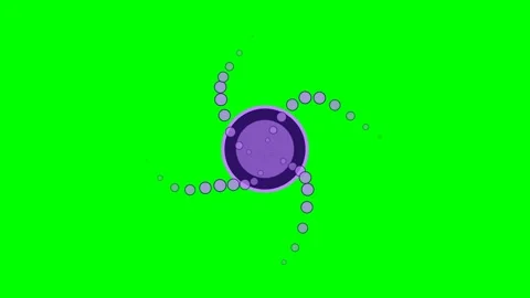 Abstract purple circular vortex animation isolated on a bright green backgrou Stock-Footage 341839512