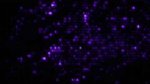 Abstract Purple Computer Hex Code Algorithm Hud Design Template Loop Backgrou Stock Footage 234939580