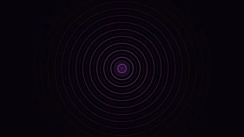 Abstract purple concentric circles radiating from a central glowing point 库存影片 335117202