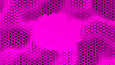 Abstract purple crystallized background. Honeycombs move like an ocean. With Stock Footage 90871575