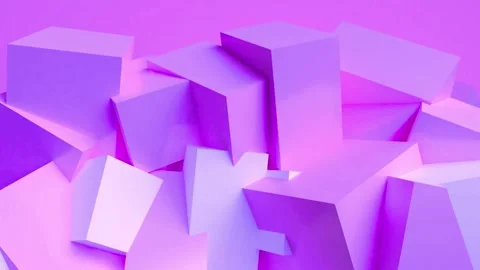 Abstract purple cubes floating in dynamic composition for modern digital Stock Footage 348143360