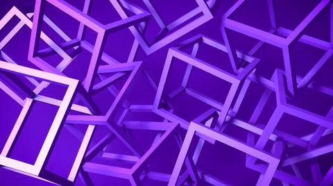 Abstract purple Cubes geometric shape on purple background 库存插图