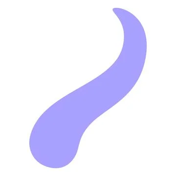 Abstract purple curved shape, brushstroke, or paper cutout. Stock Illustration