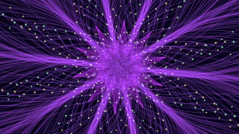 Abstract purple data network explosion with glowing particle connections on dark 스톡 동영상 334139671