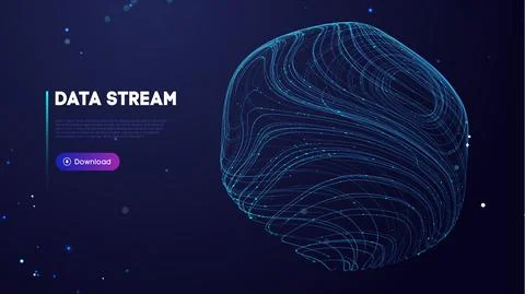 Abstract purple data stream. Abstract digital background cloud technology. Big Иллюстрация