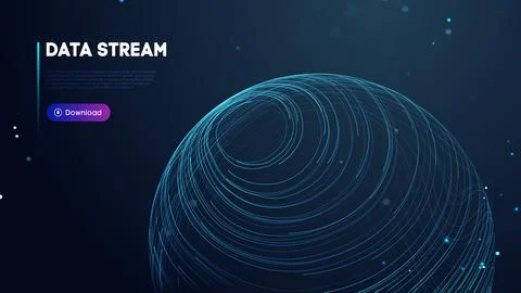 Abstract purple data stream. Abstract digital background cloud technology. Big 스톡 일러스트