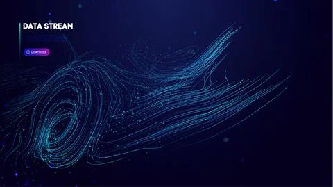 Abstract purple data stream. Abstract digital background cloud technology. Big Illustrazione stock