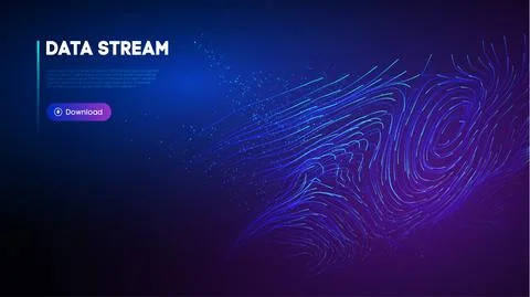 Abstract purple data stream. Abstract digital background cloud technology. Big Stock Illustration