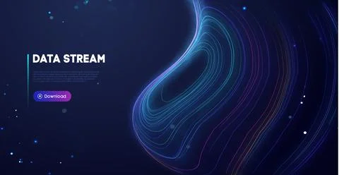 Abstract purple data stream. Abstract digital background cloud technology. Big Illustrazione stock