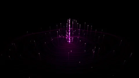 Abstract purple data visualization displaying digital pulses over topograph.. Stock Footage 345379423