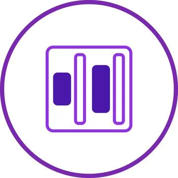 Abstract Purple Data Visualization Icon on White Background for Modern Design Stock Illustration