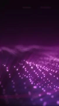 Abstract purple data wave with glowing particles, soft bokeh dots, and futu.. Stock Illustration