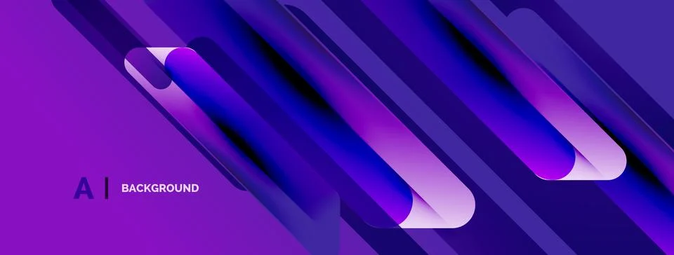 Abstract purple design features dynamic lines, gradients. Modern aesthetic Stock Illustration