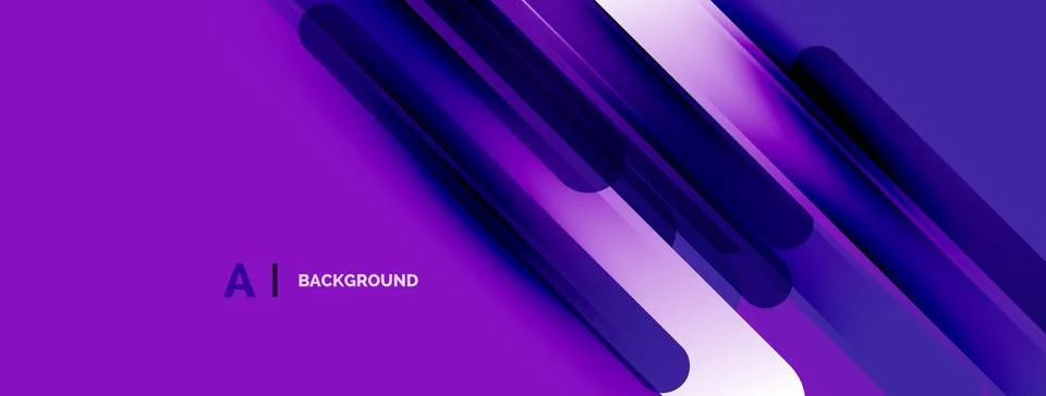 Abstract purple design features dynamic lines, gradients. Modern aesthetic Stock Illustration