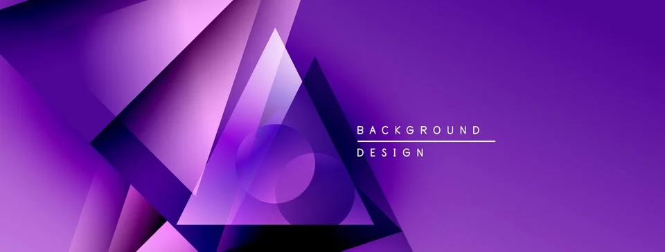 Abstract purple design features geometric shapes, gradients. Modern aesthetic Stock Illustration