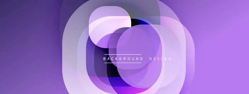 Abstract purple design features overlapping circles. Gradient shades create 스톡 일러스트