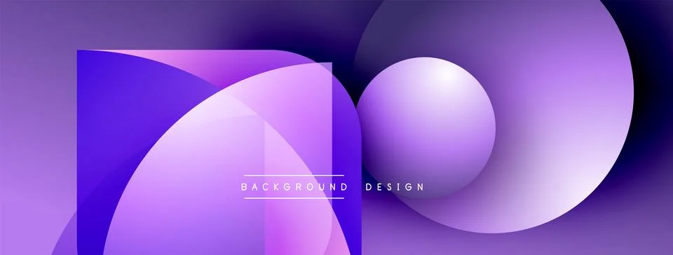 Abstract purple design features overlapping rounded shapes. Gradient hues create イラスト素材