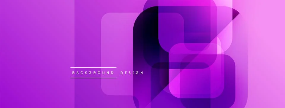 Abstract purple design features overlapping rectangles. Gradient shades create 스톡 일러스트