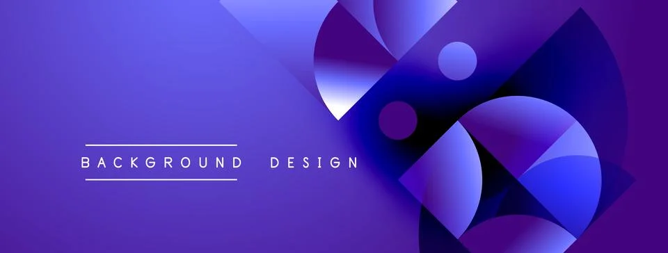 Abstract purple design features overlapping circles, lines. Gradient effect 스톡 일러스트