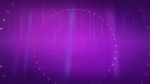 Abstract Purple Digital Background with Glowing Data Particles and Futuristic Stock Footage 339325678