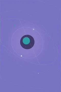 Abstract purple digital background with teal and dark circular elements and.. イラスト素材