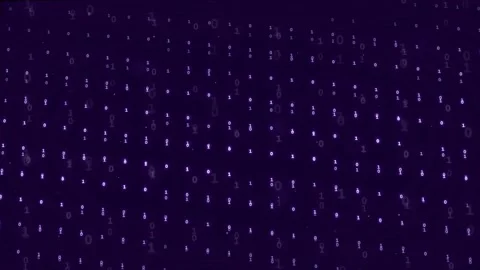 Abstract Purple Digital Binary Code Background with Scrolling Data Stream for Stock Footage 336778833